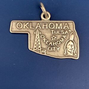 .925 Oklahoma State Sterling Silver Jewelry Charm #tulsa #oil wells #travel